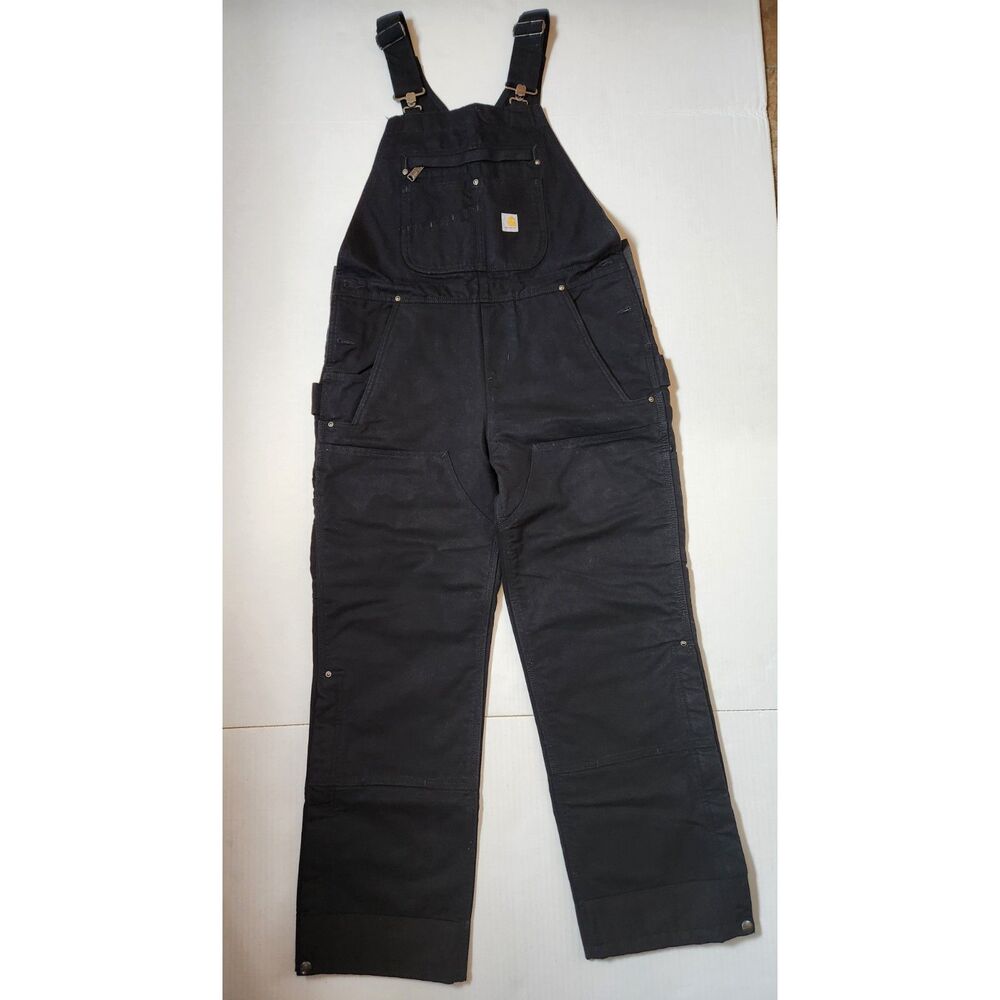 Carhartt Washed Duck Insulated Bib Overalls Women’s Medium Short Black